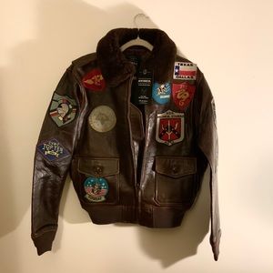 Avirex Flight Garment Dark Brown Leather Jacket